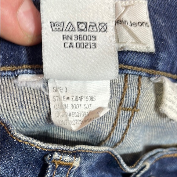 VTG Sz 3 Calvin Klein Dark Blue Boot Cut Mid Rise Denim Jeans Women’s Vintage - Picture 4 of 16